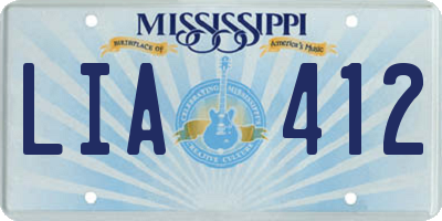 MS license plate LIA412