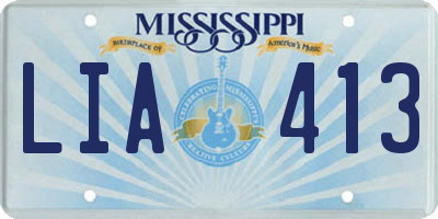 MS license plate LIA413