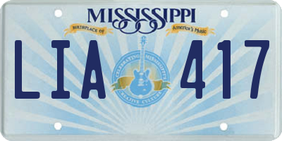 MS license plate LIA417