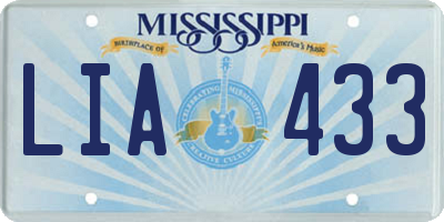 MS license plate LIA433