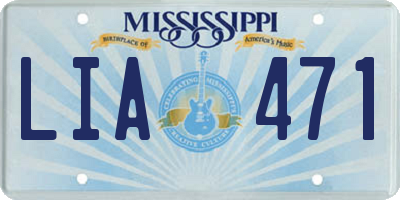 MS license plate LIA471