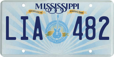 MS license plate LIA482