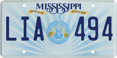 MS license plate LIA494