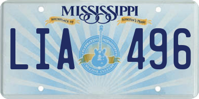 MS license plate LIA496