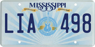 MS license plate LIA498
