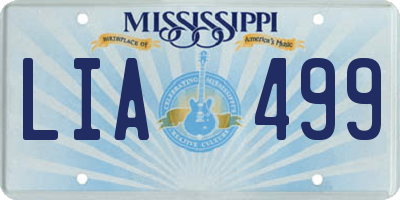 MS license plate LIA499