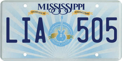 MS license plate LIA505