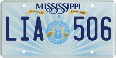 MS license plate LIA506