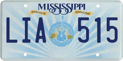 MS license plate LIA515