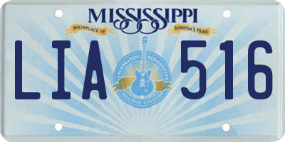 MS license plate LIA516