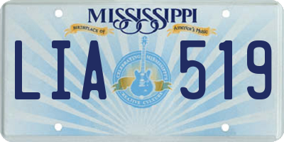 MS license plate LIA519