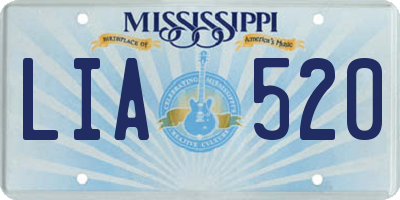 MS license plate LIA520