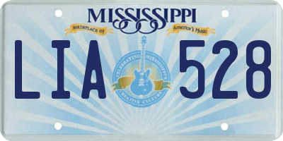 MS license plate LIA528
