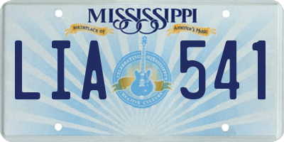MS license plate LIA541