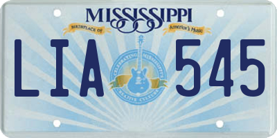 MS license plate LIA545