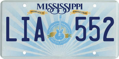 MS license plate LIA552