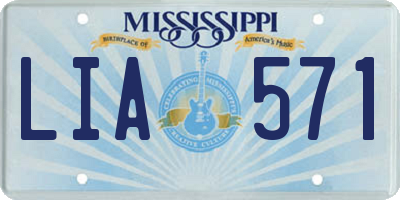 MS license plate LIA571