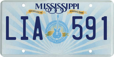 MS license plate LIA591