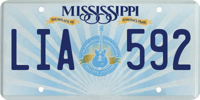 MS license plate LIA592
