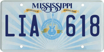 MS license plate LIA618