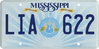 MS license plate LIA622