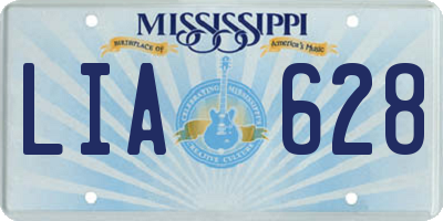MS license plate LIA628