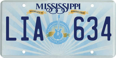 MS license plate LIA634
