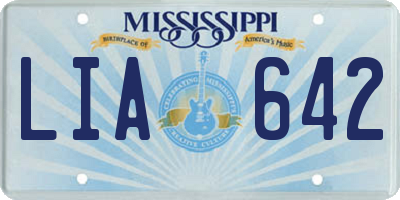 MS license plate LIA642