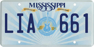 MS license plate LIA661