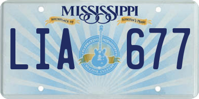 MS license plate LIA677