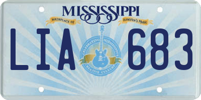 MS license plate LIA683