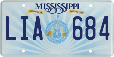 MS license plate LIA684