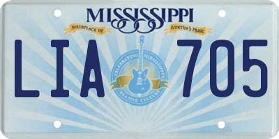 MS license plate LIA705