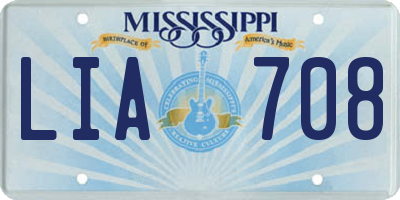 MS license plate LIA708