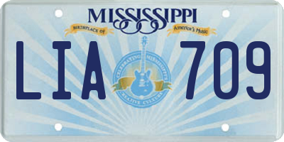 MS license plate LIA709