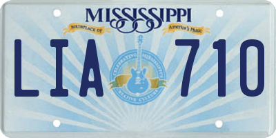 MS license plate LIA710