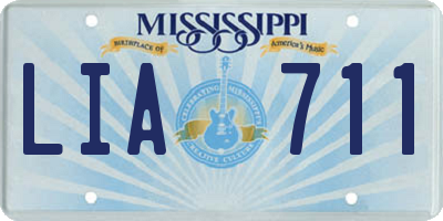 MS license plate LIA711