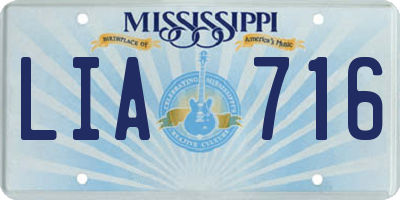 MS license plate LIA716