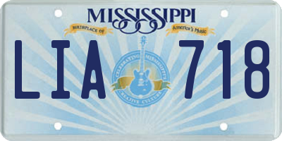 MS license plate LIA718