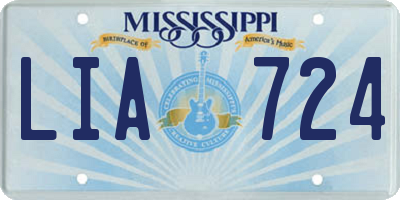 MS license plate LIA724