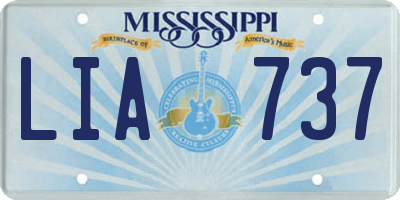 MS license plate LIA737