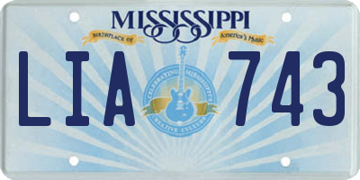 MS license plate LIA743