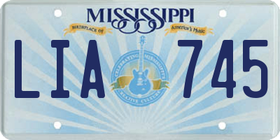MS license plate LIA745