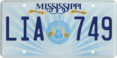 MS license plate LIA749