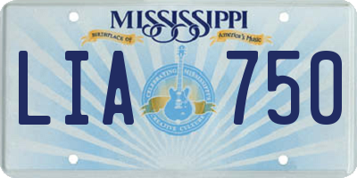 MS license plate LIA750