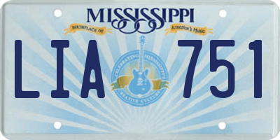 MS license plate LIA751
