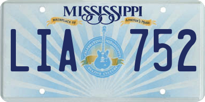 MS license plate LIA752