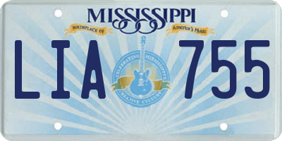 MS license plate LIA755
