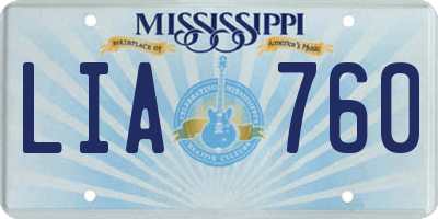 MS license plate LIA760