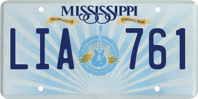 MS license plate LIA761
